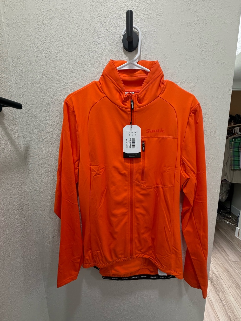 Santic Bright Orange Cycling Jacket Size S NWT